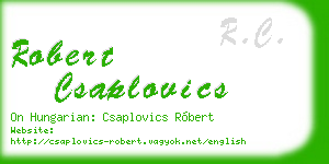 robert csaplovics business card