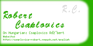 robert csaplovics business card